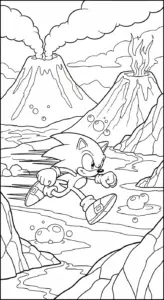 in tranh tô màu Sonic cho bé 4 tuổi