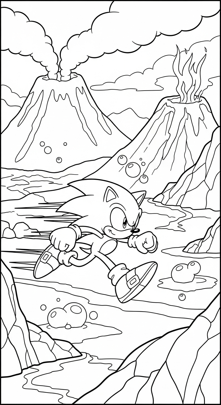 in tranh tô màu Sonic cho bé 4 tuổi