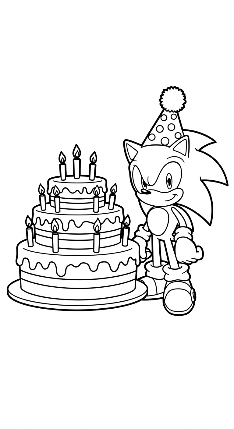 in hình tô màu Sonic cho bé