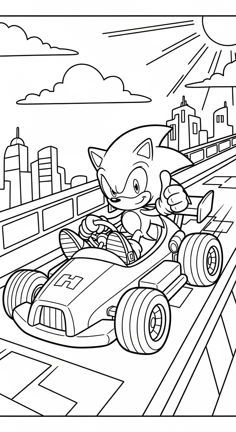 tải file hình tô màu Sonic