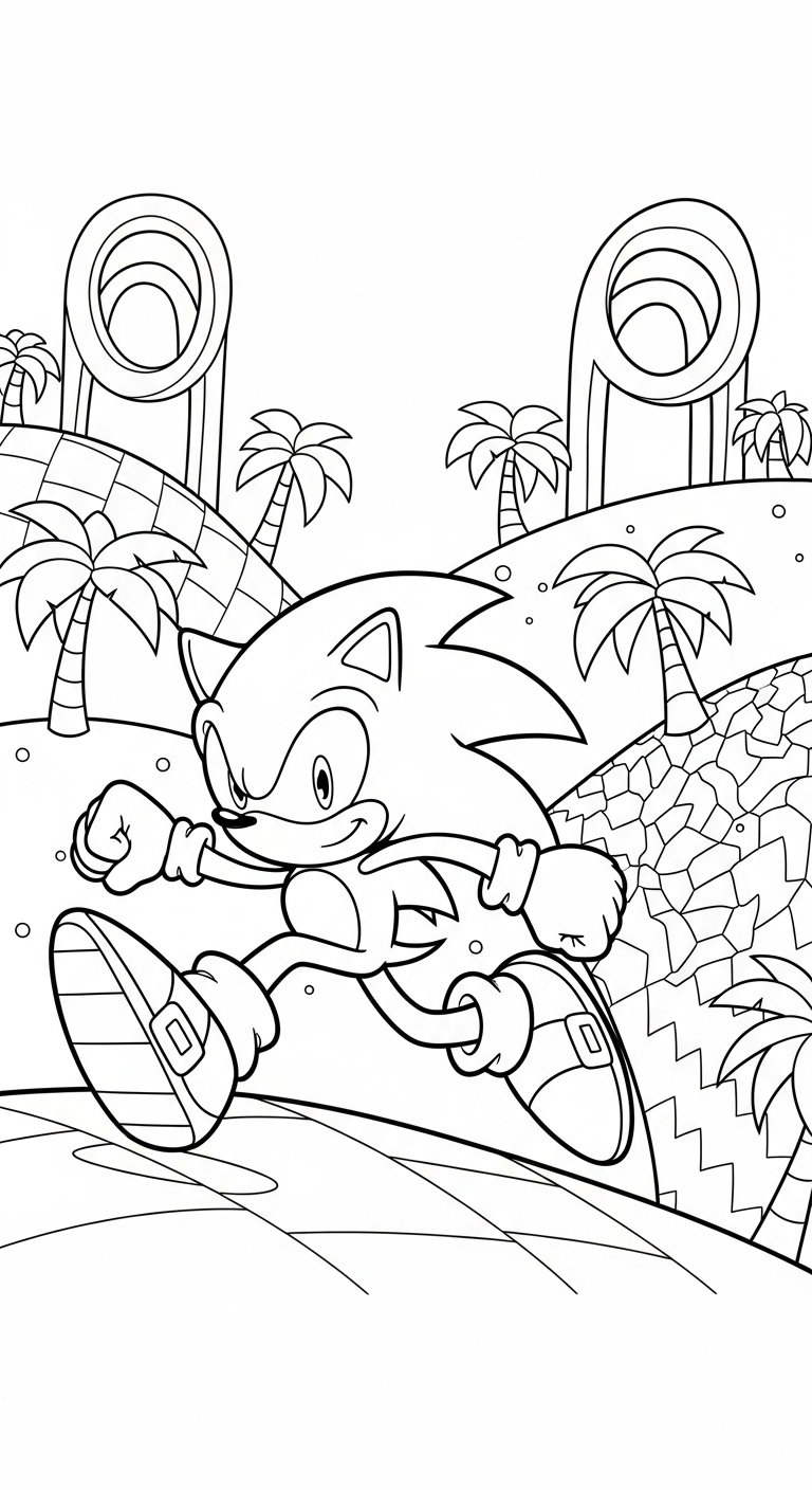 tranh tô màu Sonic cho bé 4 tuổi