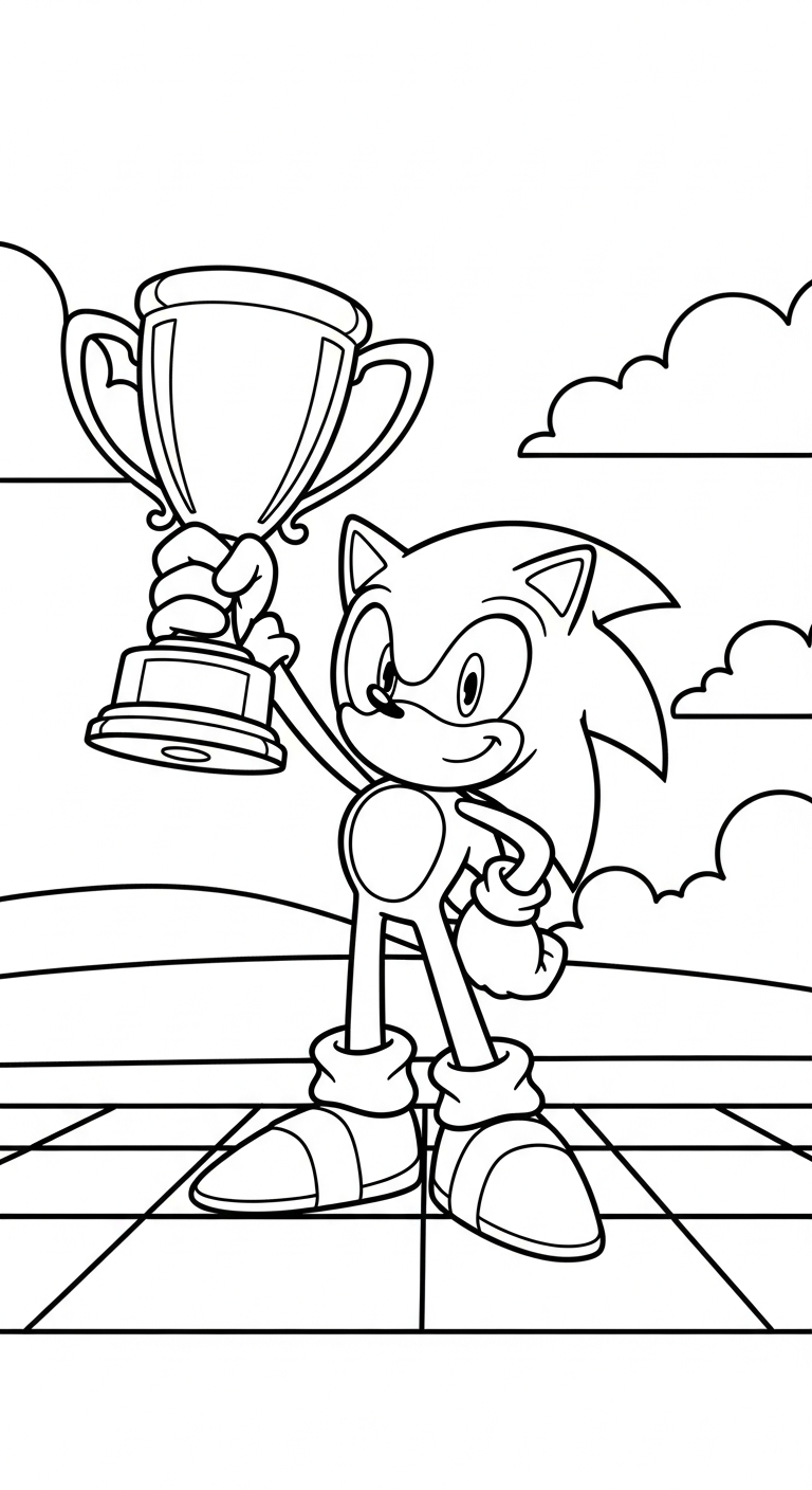 download hình tô màu Sonic cho bé