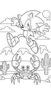 mẫu in hình tô màu Sonic cho bé
