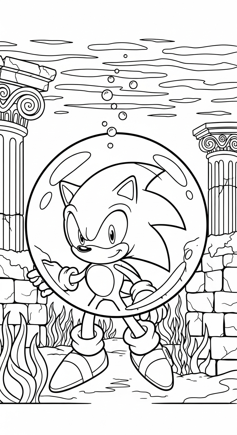 hình tô màu Sonic cho bé tải miễn phí