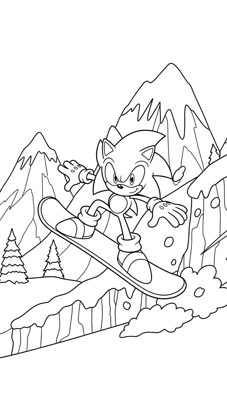 hình tô màu Sonic cho trẻ em 1