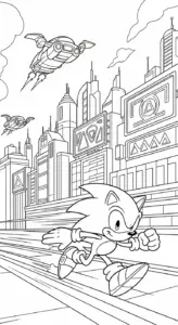 hình tô màu Sonic cho bé 3 tuổi