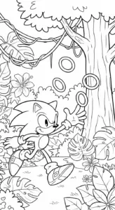 hình tô màu Sonic cho bé đơn giản