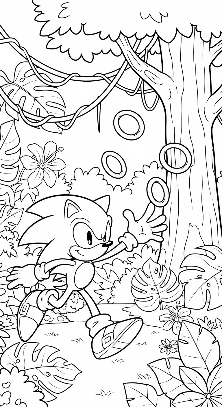 hình tô màu Sonic cho bé đơn giản