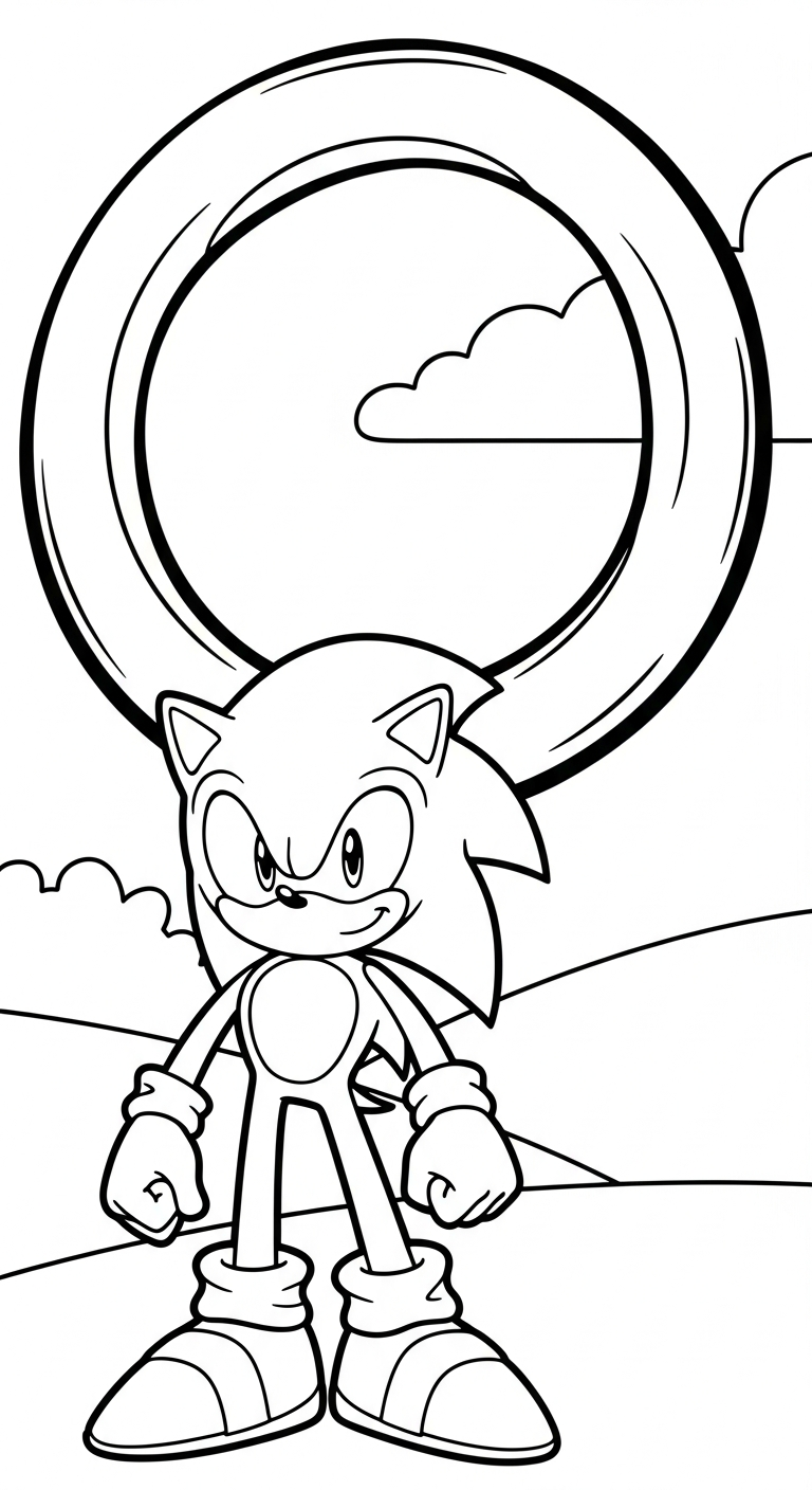 hình tô màu Sonic cho trẻ em