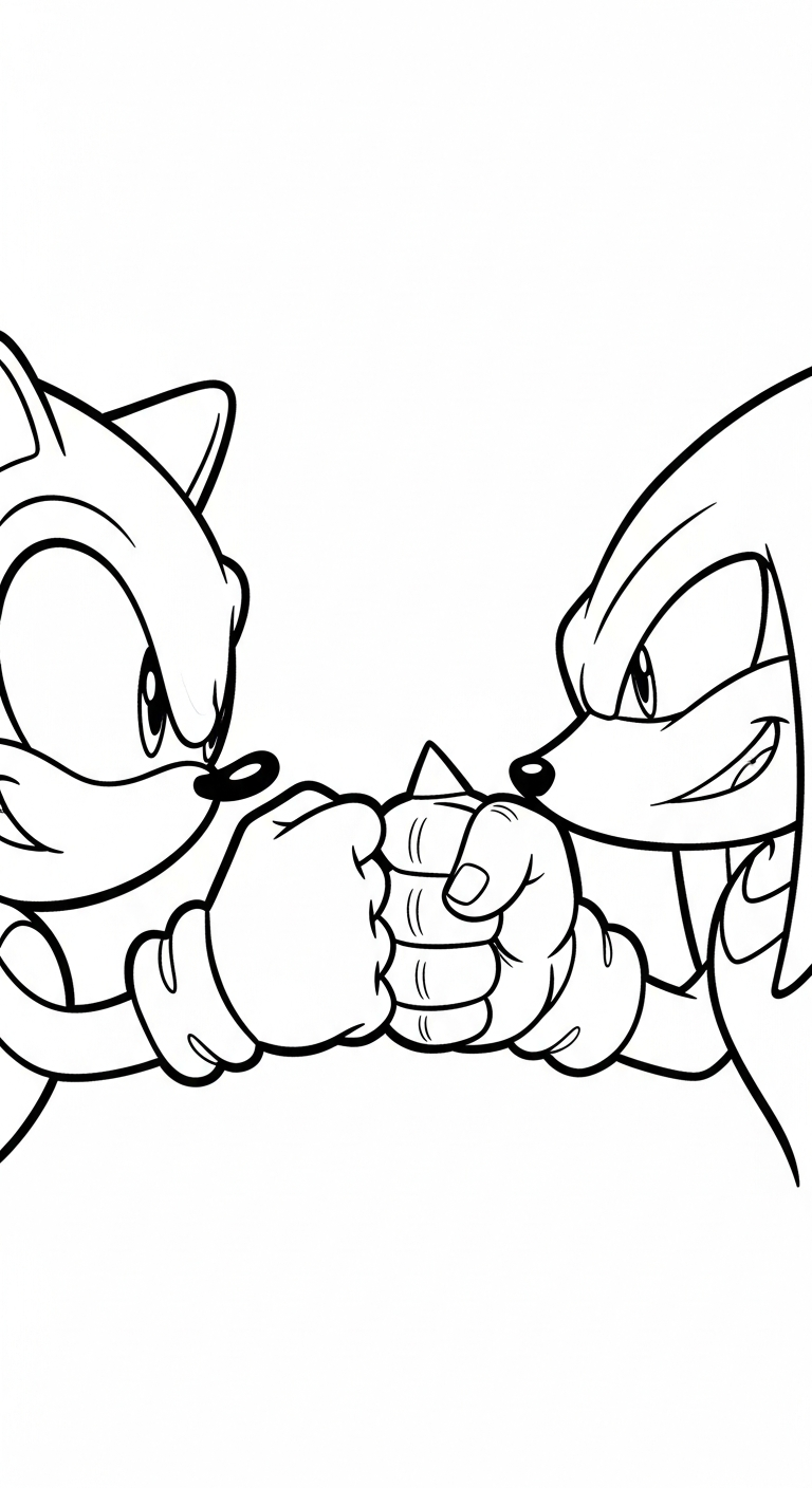 tranh tô màu Sonic cho bé tải miễn phí