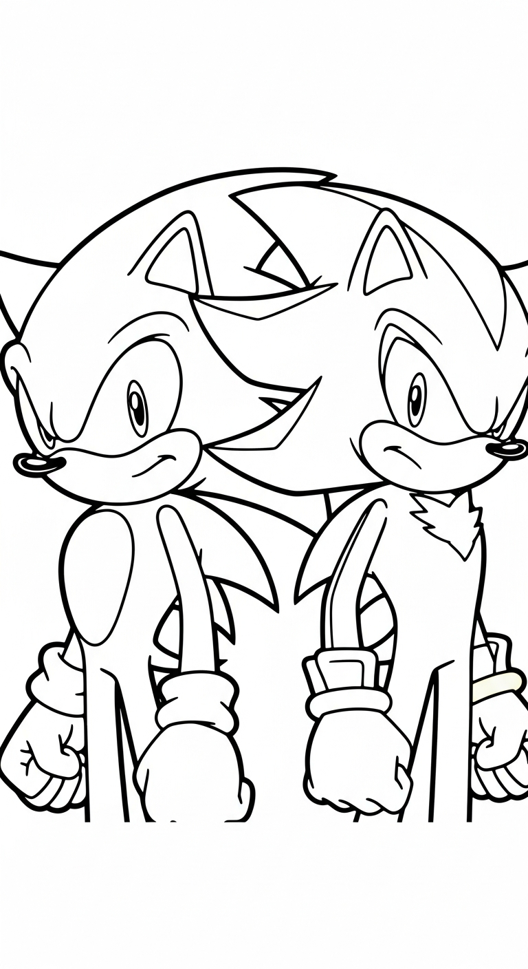 hình tô màu Sonic cho bé 8 tuổi miễn phí