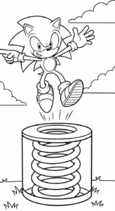 hình tô màu Sonic cho bé đơn giản
