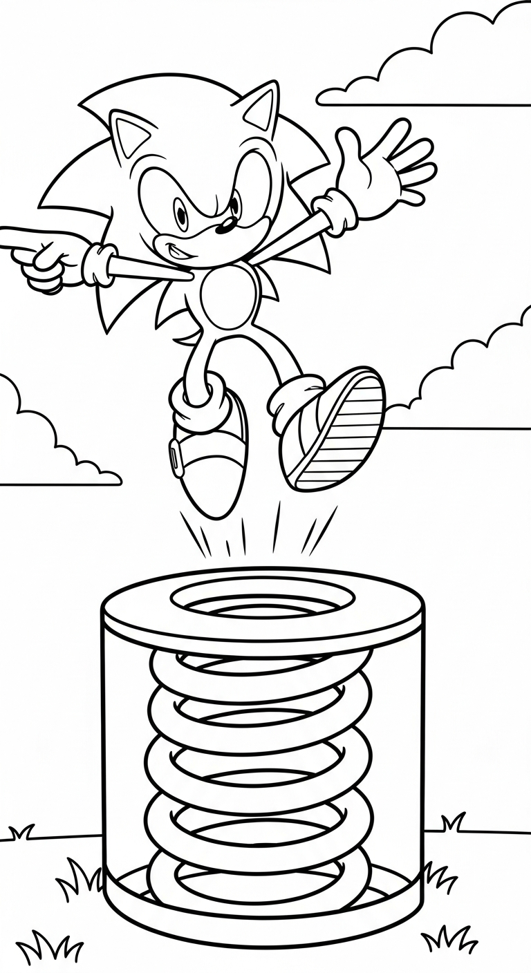 hình tô màu Sonic cho bé đơn giản 1