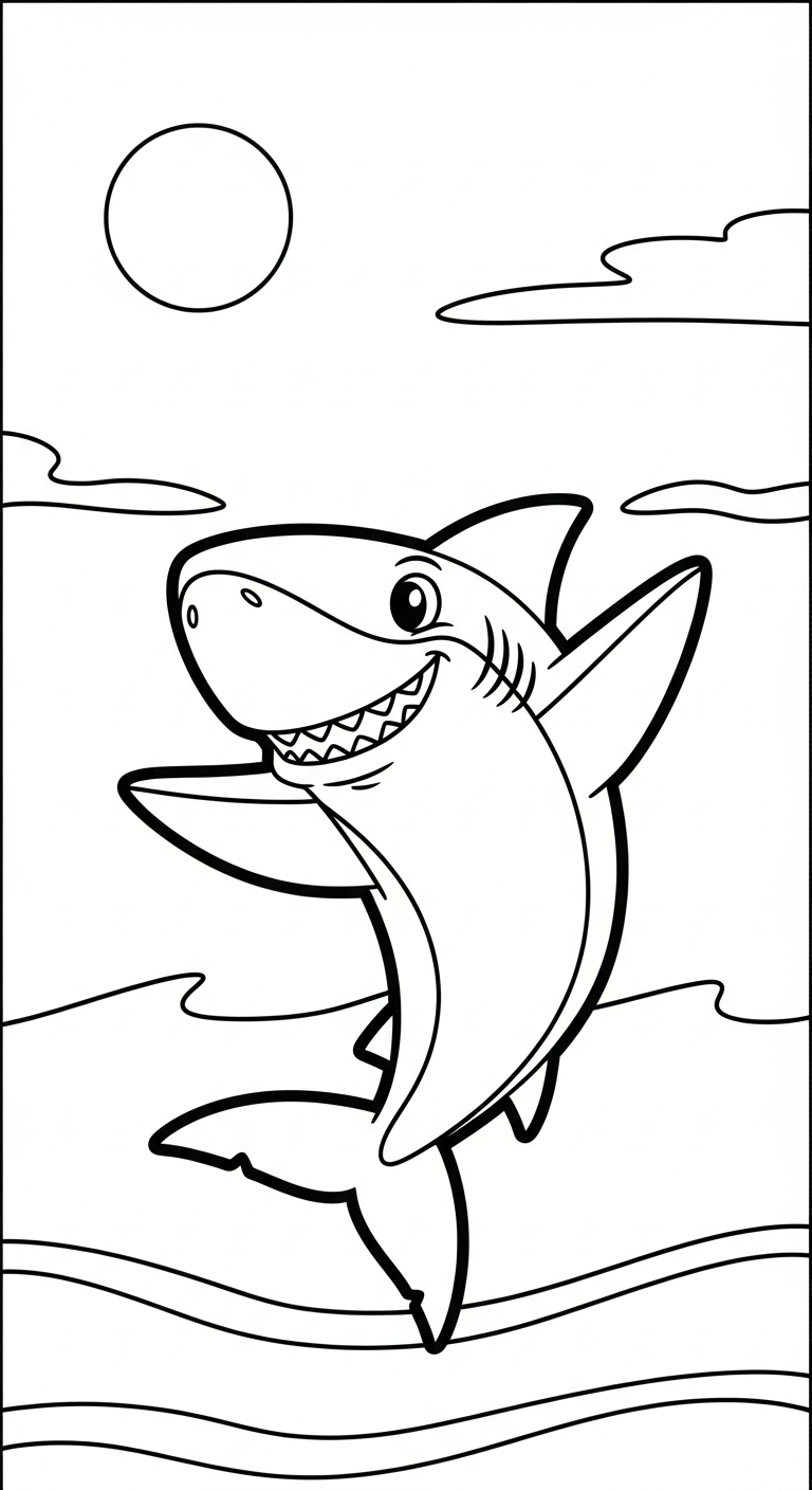 tải tranh tô màu cá mập cho bé 4 tuổi