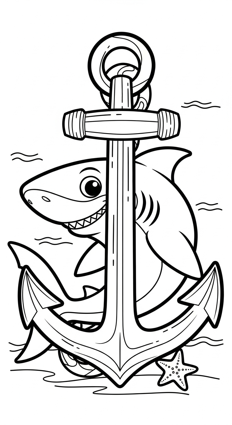 hình tô màu cá mập cho bé 6 tuổi