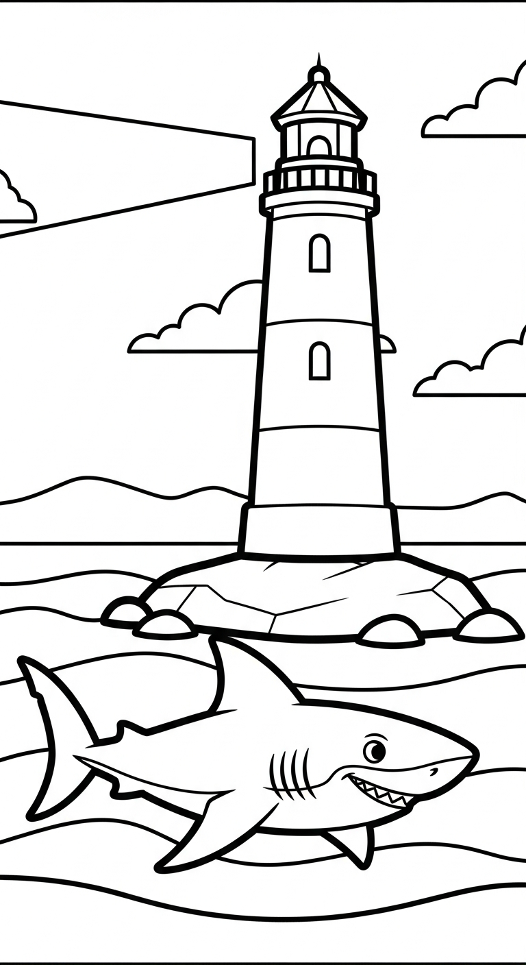 hình tô màu cá mập cho bé 4 tuổi