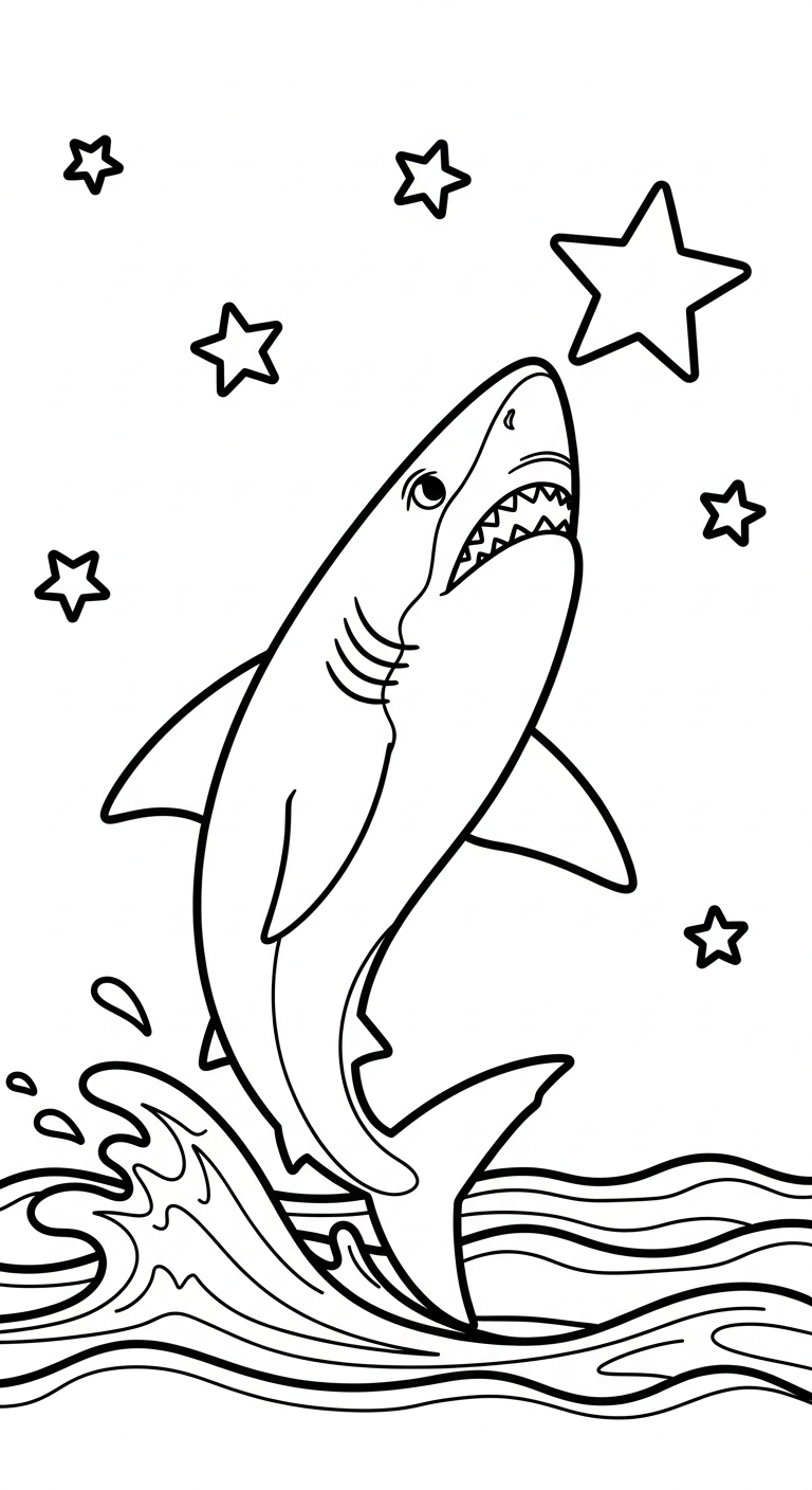 tải tranh tô màu cá mập cho bé 4 tuổi 1