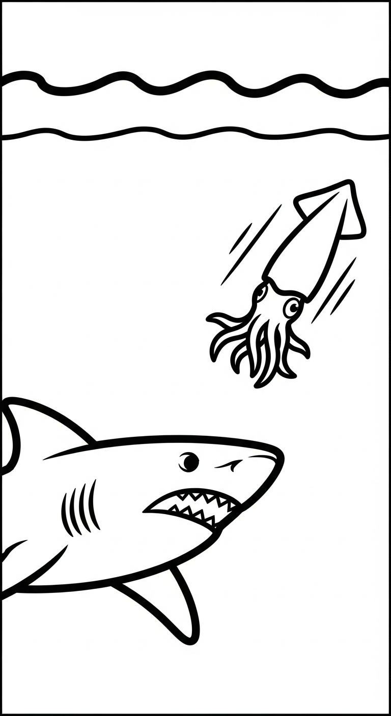 in tranh tô màu cá mập cho bé 4 tuổi