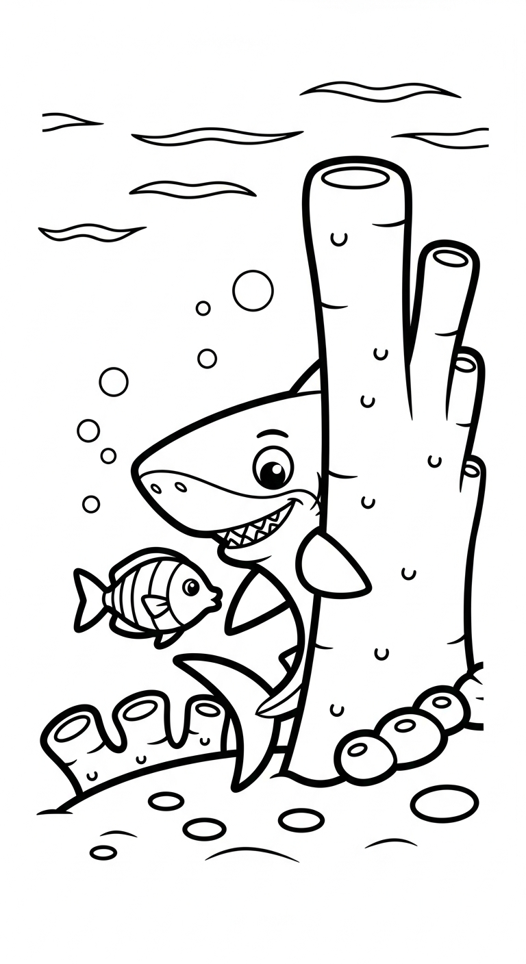 hình tô màu cá mập cho bé 4 tuổi 1