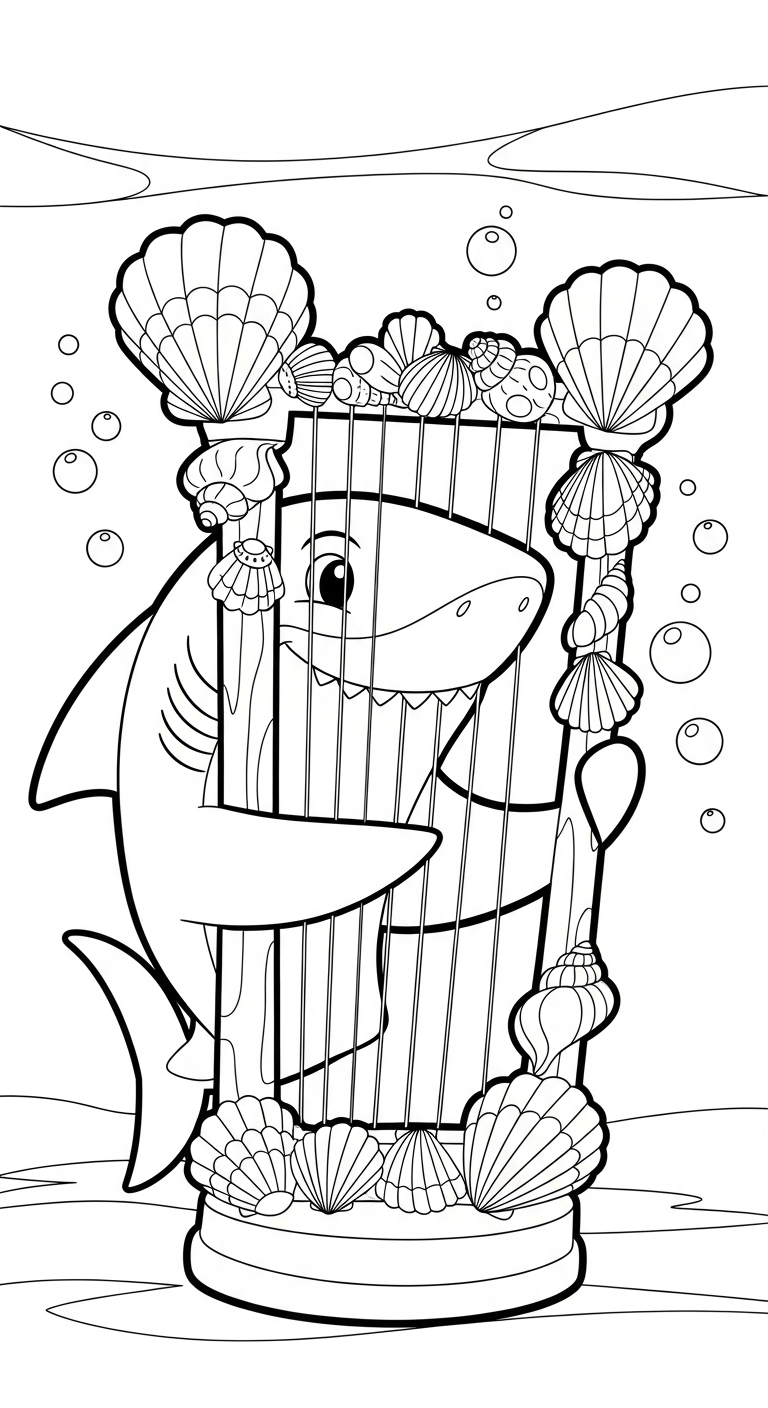 hình tô màu cá mập cho bé 7 tuổi miễn phí