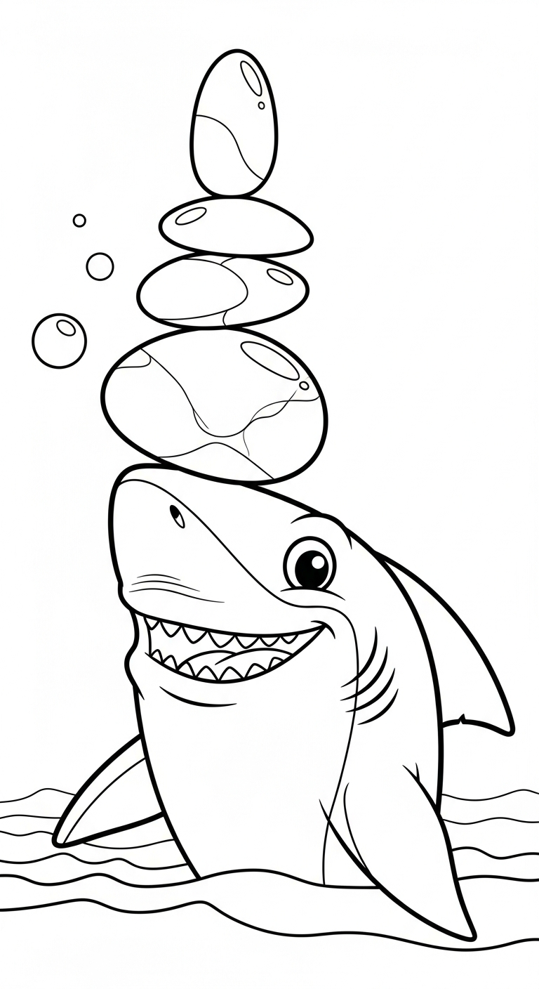 hình tô màu cá mập cho trẻ em