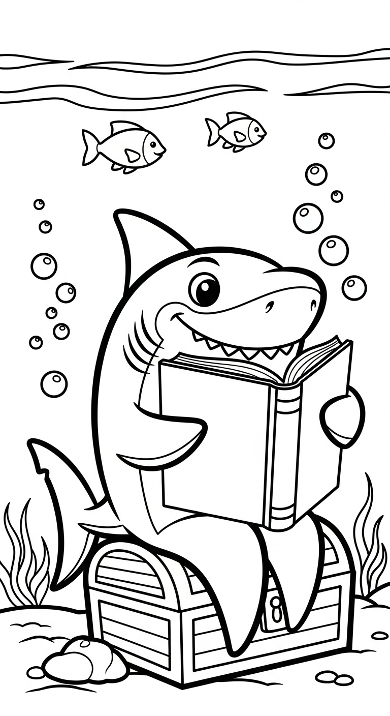 tải hình tô màu cá mập cho bé miễn phí