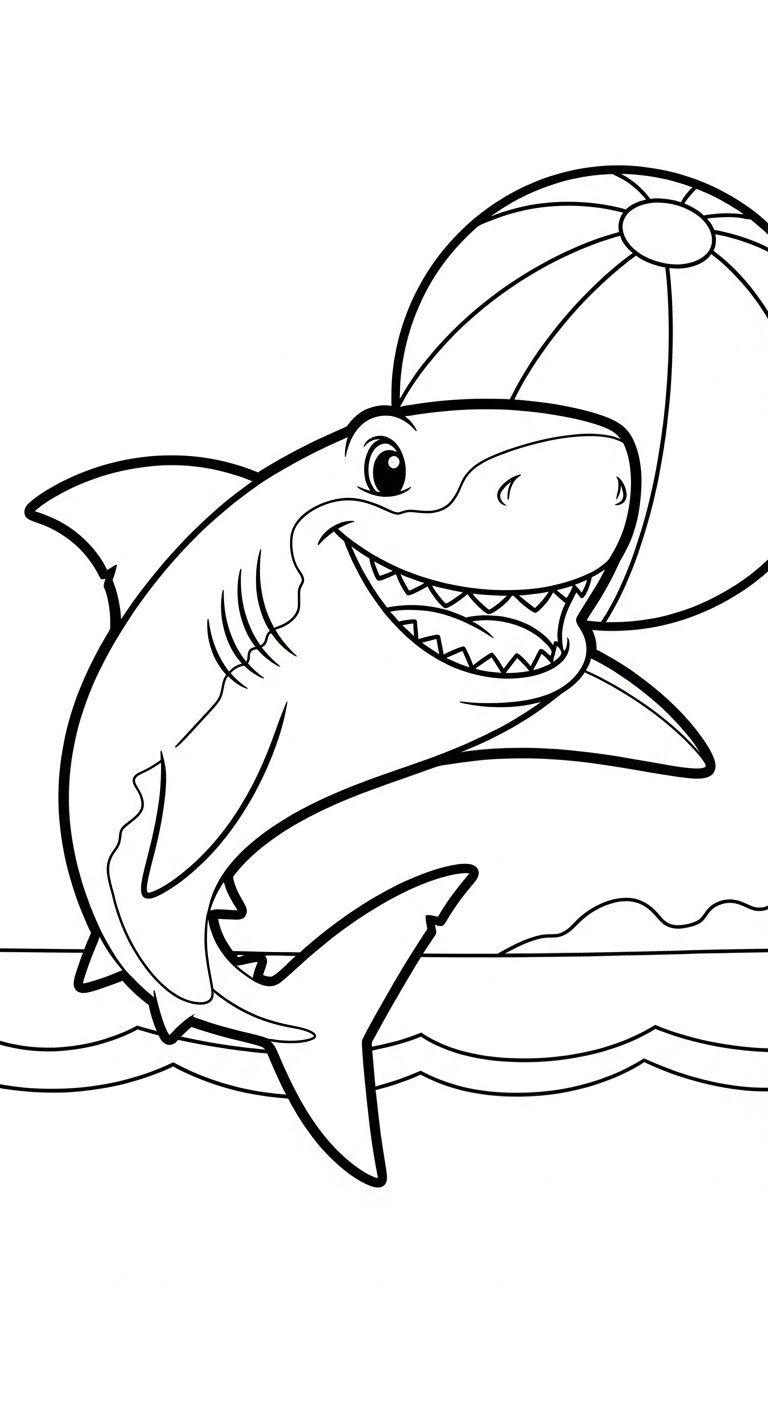 tranh tô màu cá mập cho bé 5 tuổi miễn phí