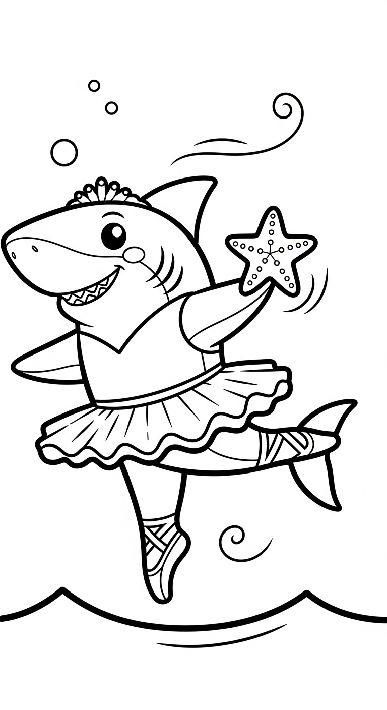 tranh tô màu cá mập cho bé 4 tuổi