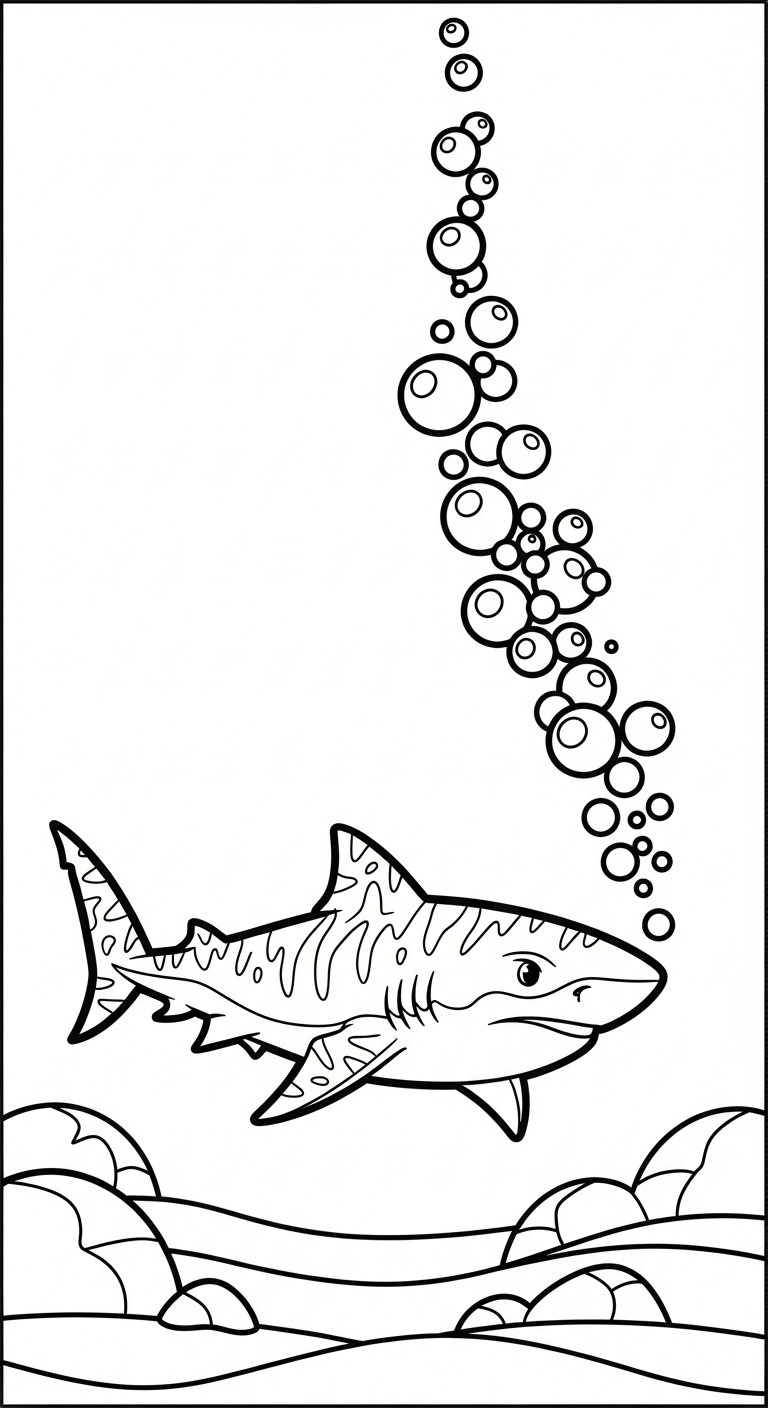 in hình cá mập cho bé tập tô