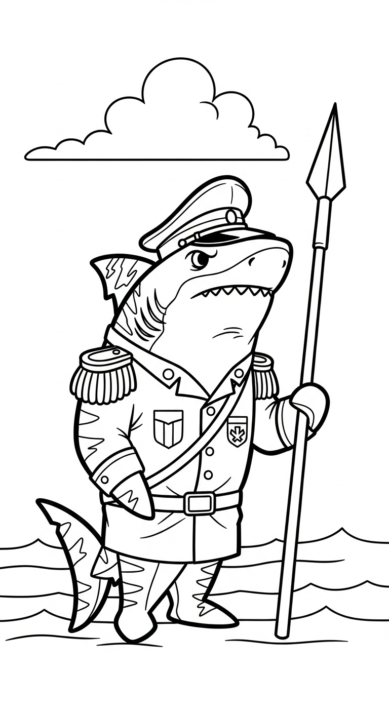 tranh tô màu cá mập cho bé 3 tuổi miễn phí