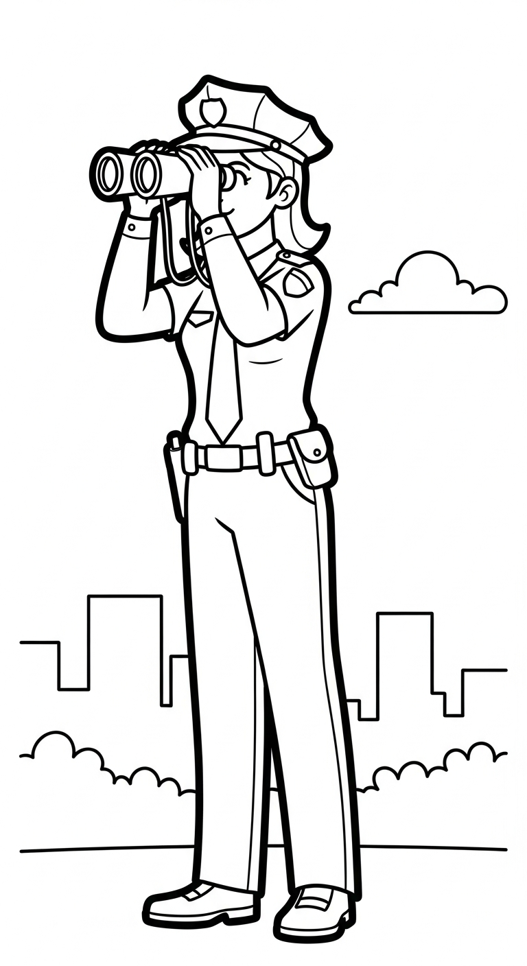 hình tô màu cảnh sát cho bé 6 tuổi miễn phí