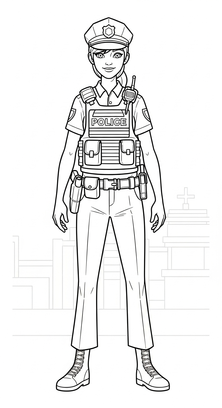 tranh tô màu cảnh sát cho bé 5 tuổi