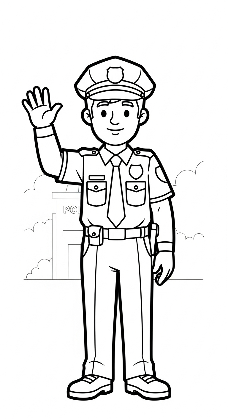 tải hình tô màu cảnh sát cho bé 4 tuổi