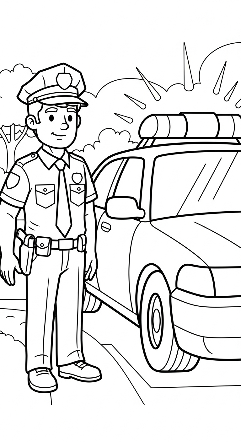 tải hình tô màu cảnh sát miễn phí