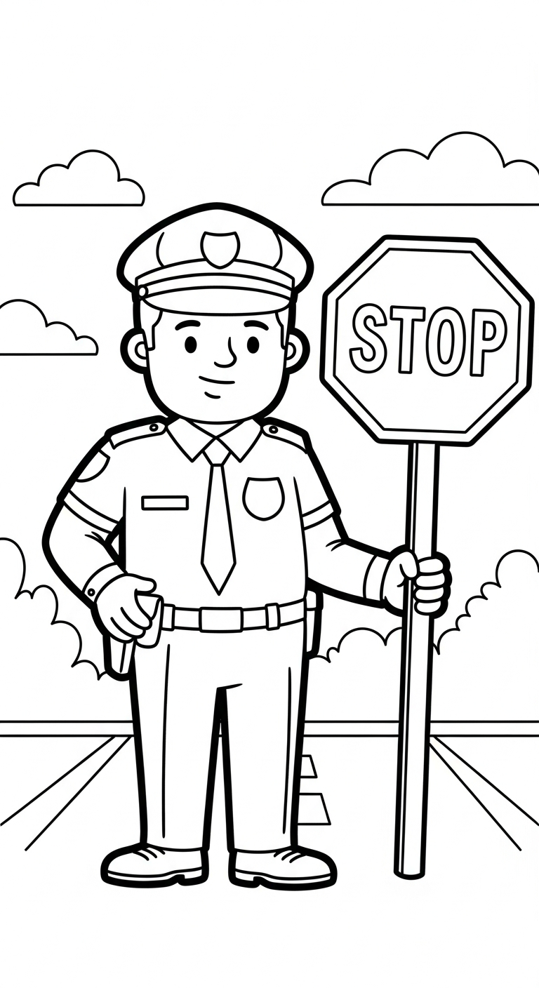 hình tô màu cảnh sát cho bé 3 tuổi