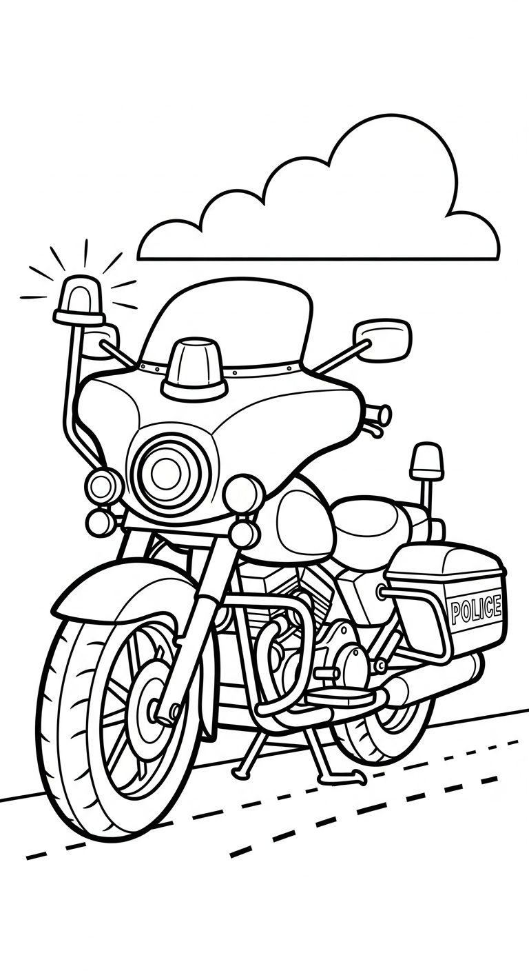 in tranh tô màu cảnh sát khổ A4