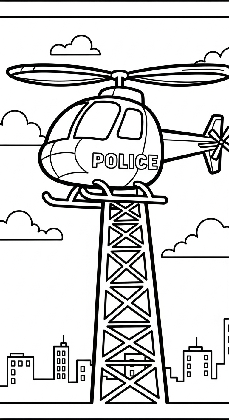in hình tô màu cảnh sát cho bé 4 tuổi