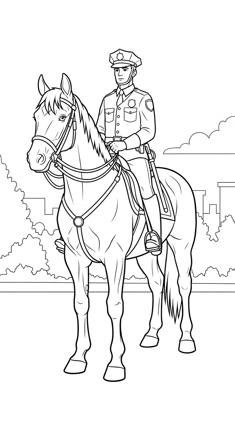 hình tô màu cảnh sát cho bé