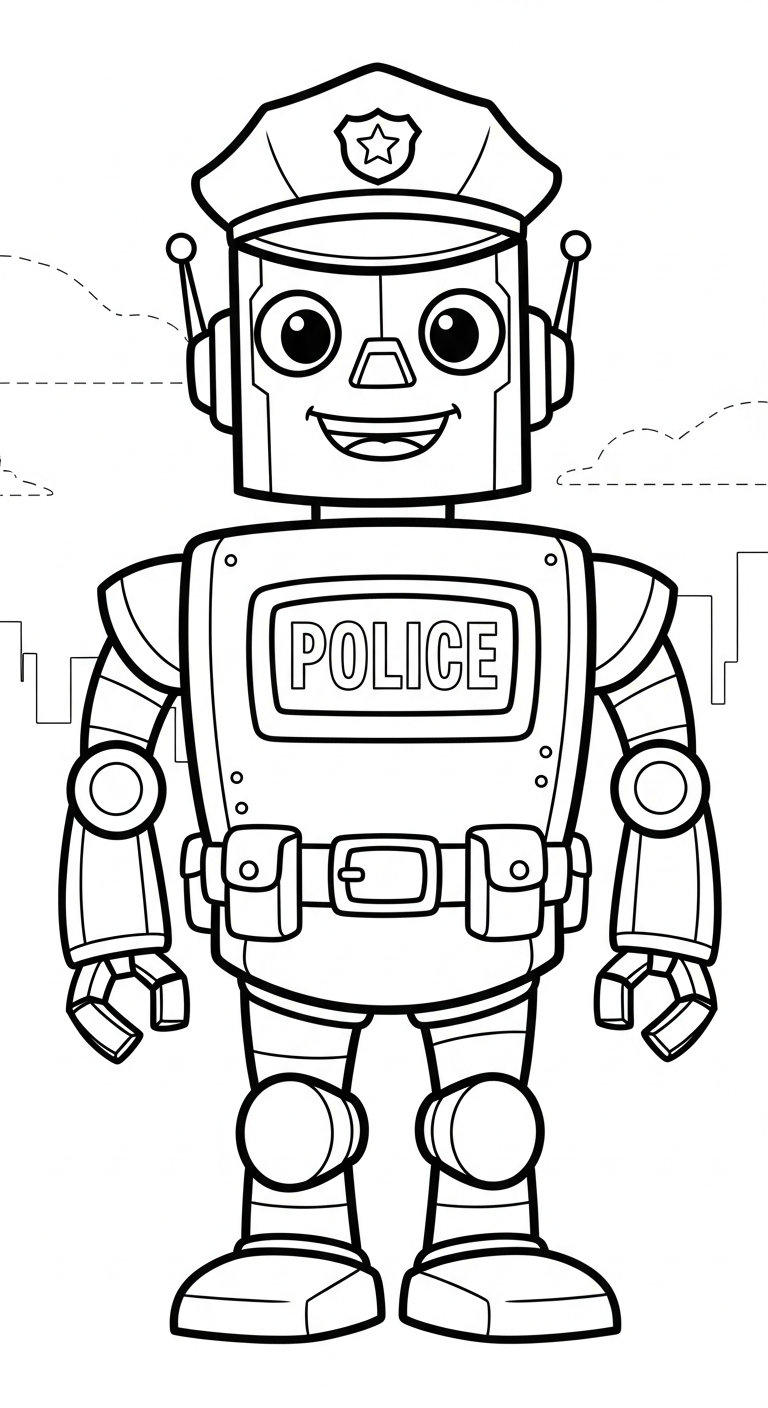 hình tô màu cảnh sát cho bé 3 tuổi miễn phí