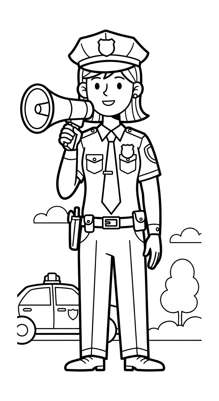 tranh tô màu cảnh sát cho bé 4 tuổi