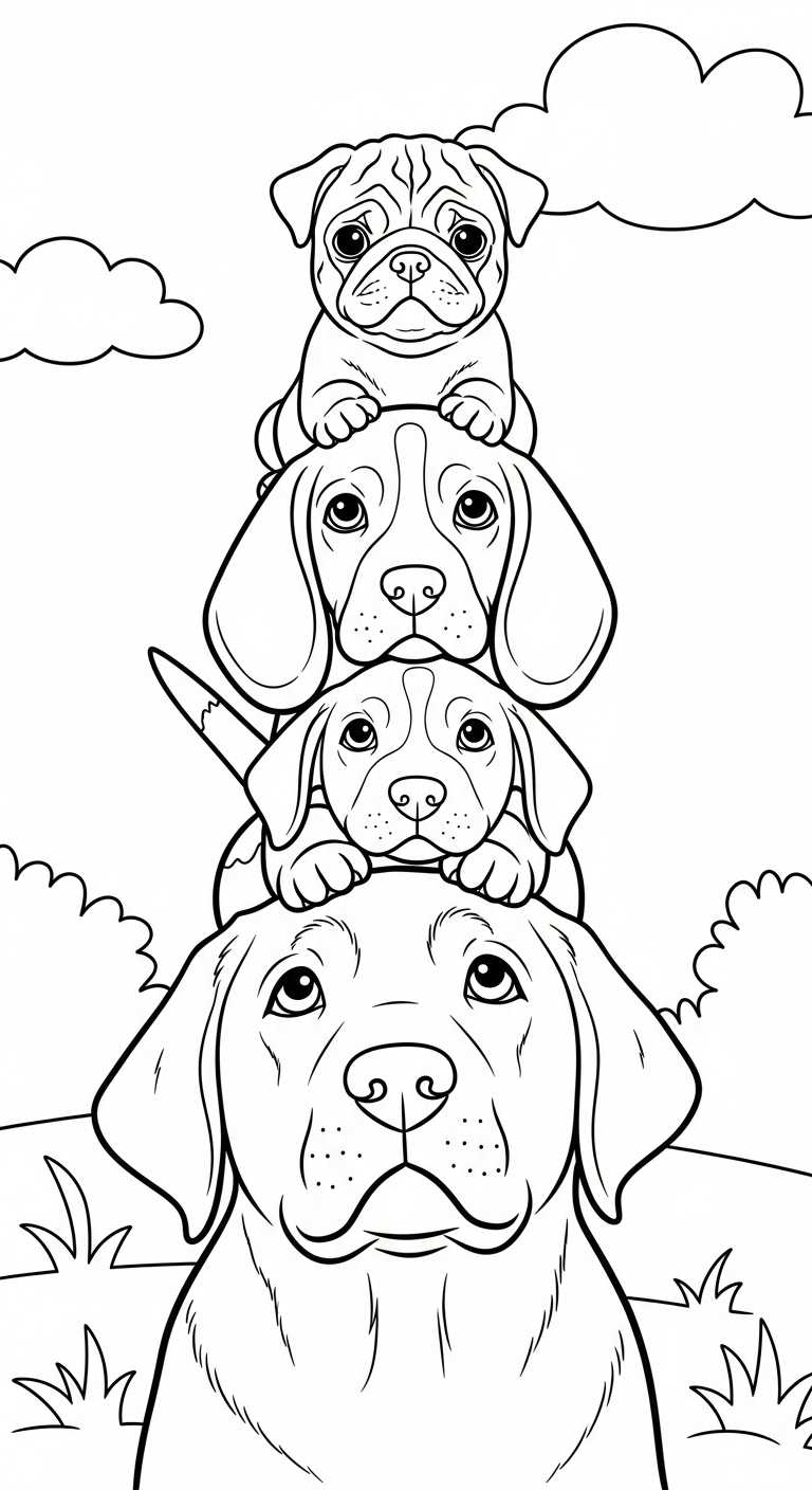 hình tô màu chó cho bé tải miễn phí