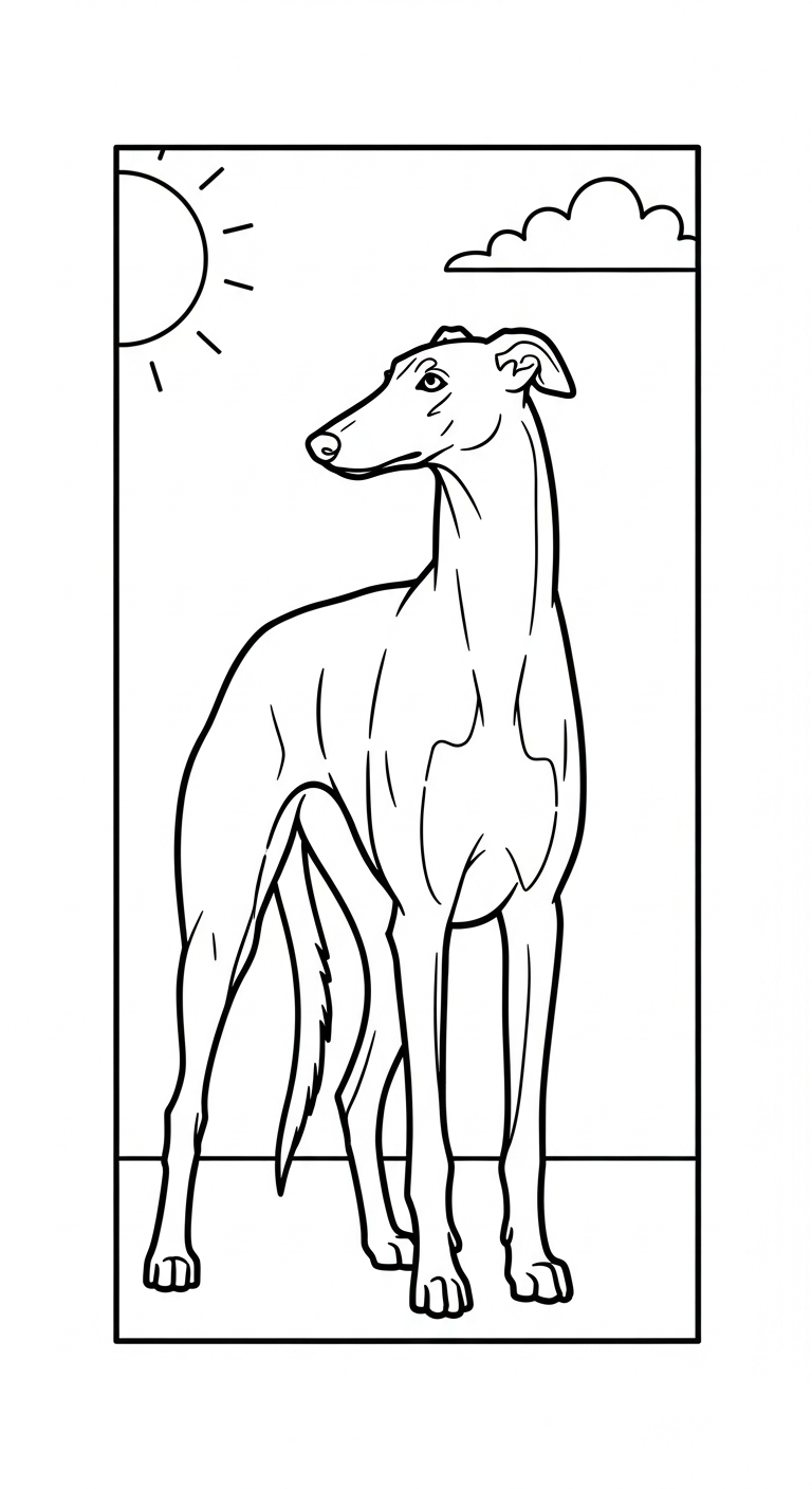 in hình tô màu chó khổ A4