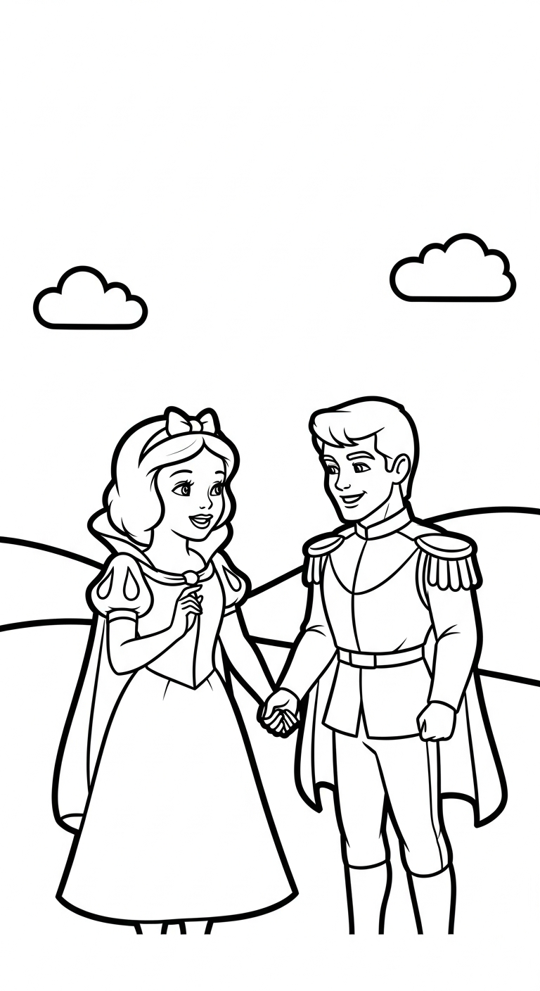 tranh tô màu công chúa Bạch Tuyết cho bé 5 tuổi