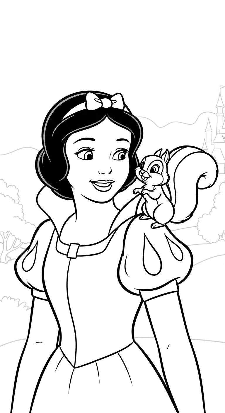 tải hình tô màu công chúa Bạch Tuyết cho bé 7 tuổi