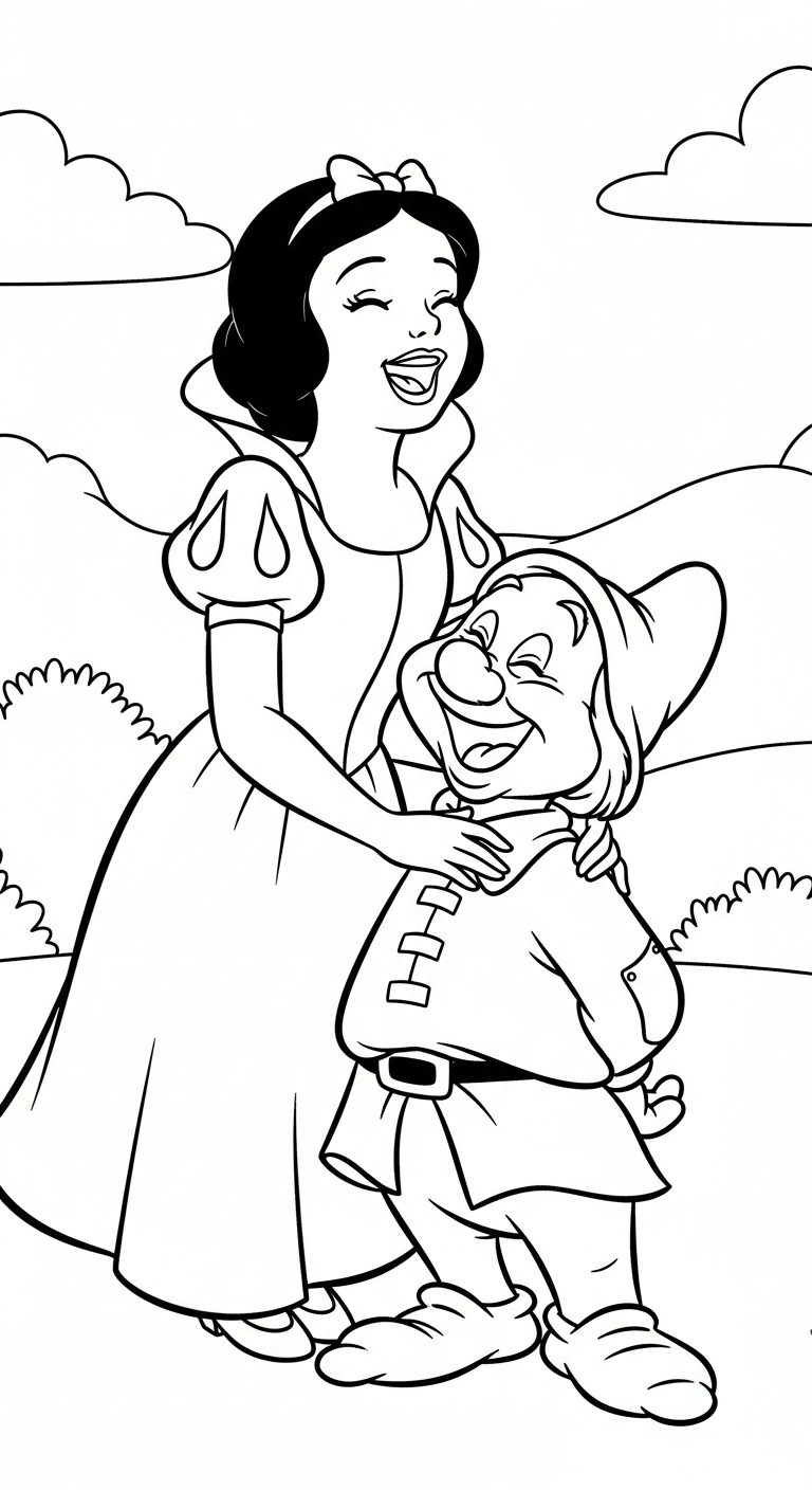 tranh tô màu công chúa Bạch Tuyết miễn phí