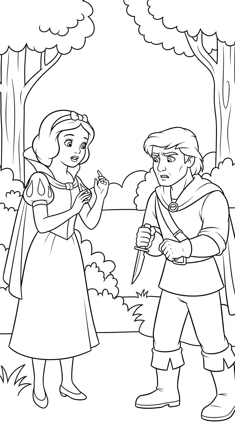 download hình tô màu công chúa Bạch Tuyết miễn phí