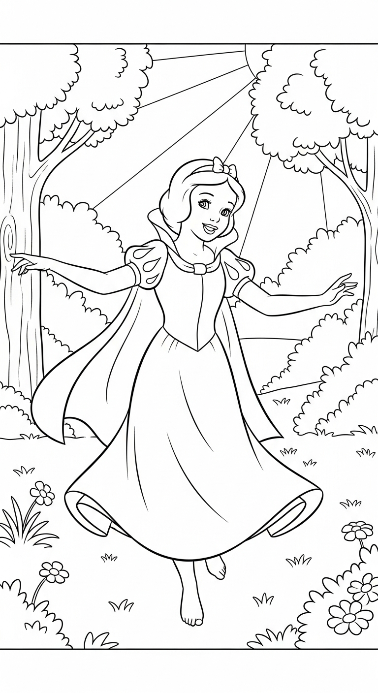 tải hình tô màu công chúa Bạch Tuyết