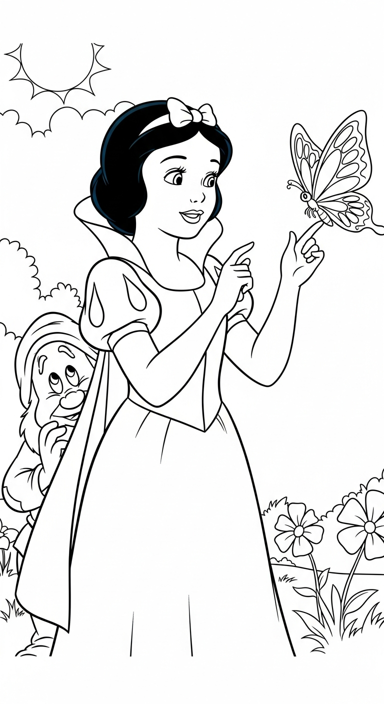 tranh tô màu công chúa Bạch Tuyết cho bé tải về