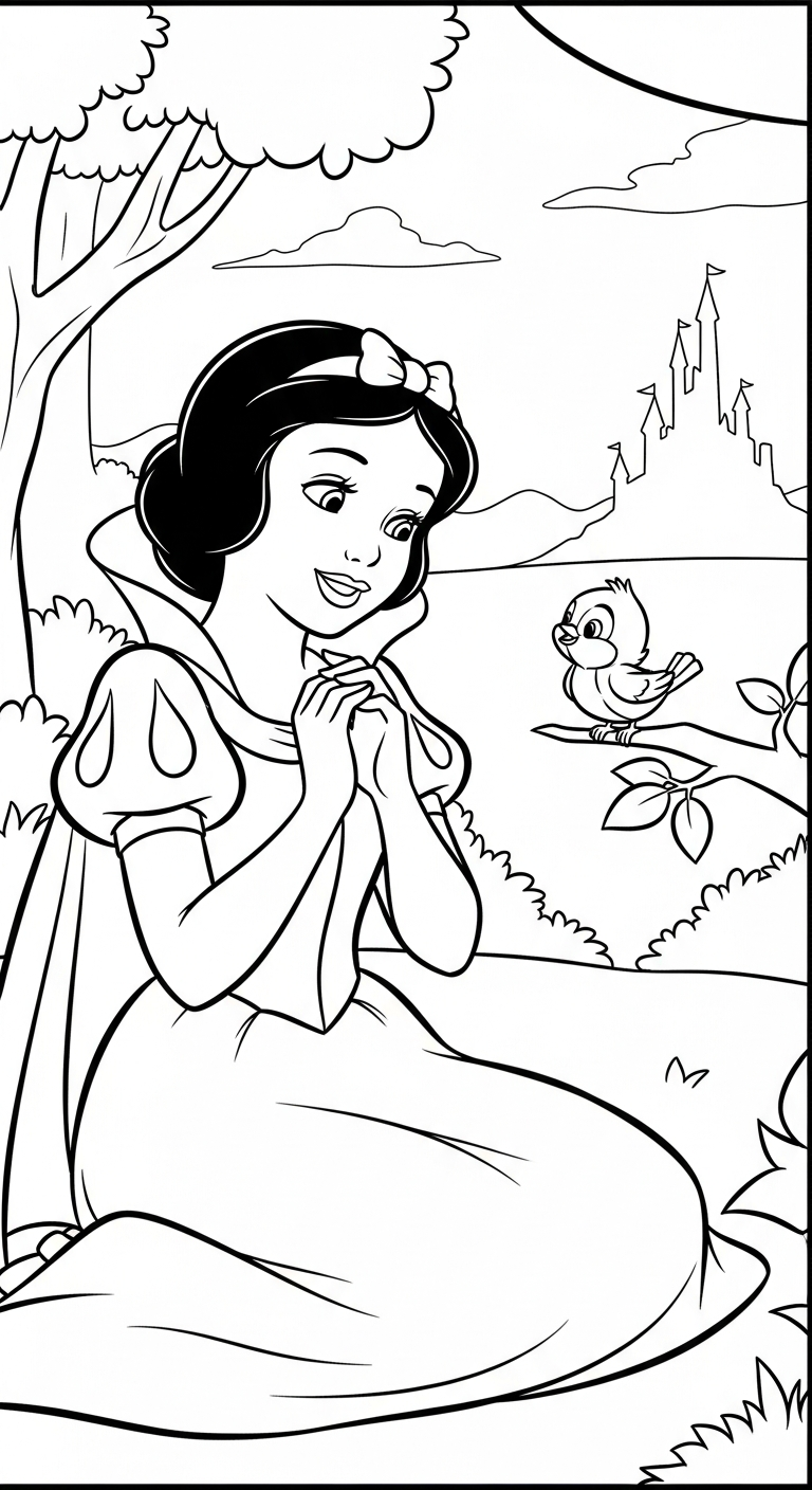 tải hình tô màu công chúa Bạch Tuyết chất lượng cao