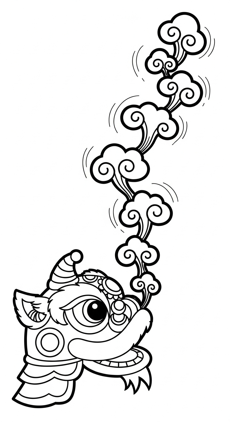 tải hình tô màu đầu lân cho bé 5 tuổi